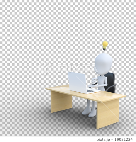 STICTIMAN DESK work perming3DCG插圖素材 STICTIMAN DESK work perming3DCG插圖素材 19081224
