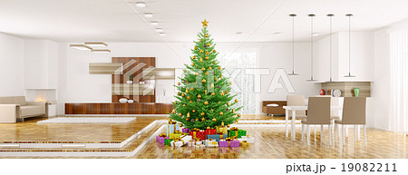 Modern christmas interior 3d rendering Modern christmas interior 3d rendering 19082211
