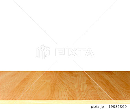 Wood table top on white background Wood table top on white background 19085369
