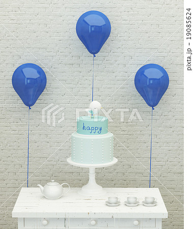 birthday cake, ballons and presents for boy 3d birthday cake, ballons and presents for boy 3d 19085624