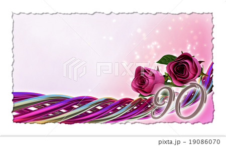 birthday concept with pink roses and sparks 19086070