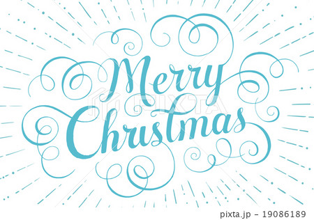 Blue lettering Merry Christmas for greeting card Blue lettering Merry Christmas for greeting card 19086189