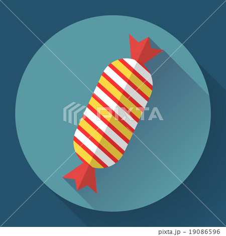 Sweet xmas candy icon. Flat designed style. Sweet xmas candy icon. Flat designed style. 19086596