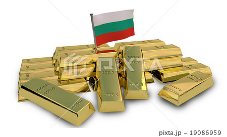 Bulgarian economy concept with gold bullion Bulgarian economy concept with gold bullion 19086959