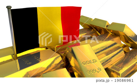 Belgian national economy concept with gold bullion Belgian national economy concept with gold bullion 19086961
