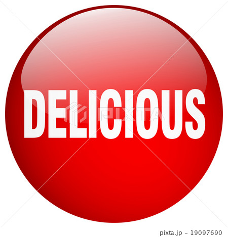 delicious red round gel isolated push button 19097690