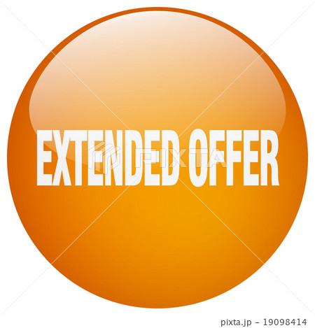 extended offer orange round gel isolated button 19098414