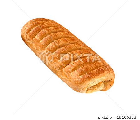 One roll bread isolated on white background One roll bread isolated on white background 19100323