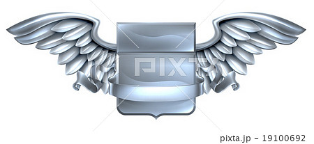 Silver Winged Shield Scroll Design Silver Winged Shield Scroll Design 19100692
