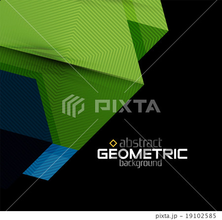 Textured paper geometric shapes on black 19102585