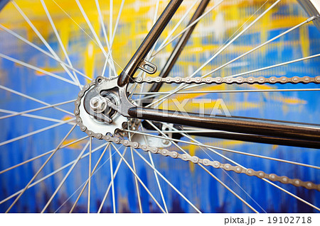 Old retro bicycle refurbished detail view Old retro bicycle refurbished detail view 19102718