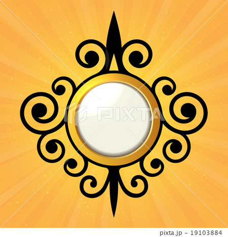 Blank Orange Sticker with Curled Border. Vector 19103884