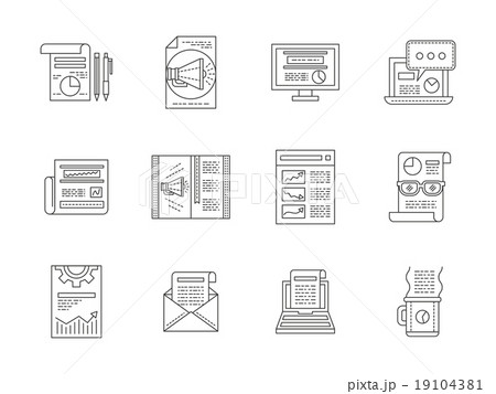 Web publications line icons vector collection 19104381