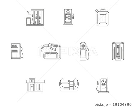 Filling and charge station flat line vector icons 19104390
