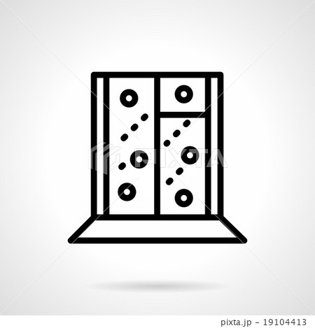 Black simple line snowy window vector icon Black simple line snowy window vector icon 19104413