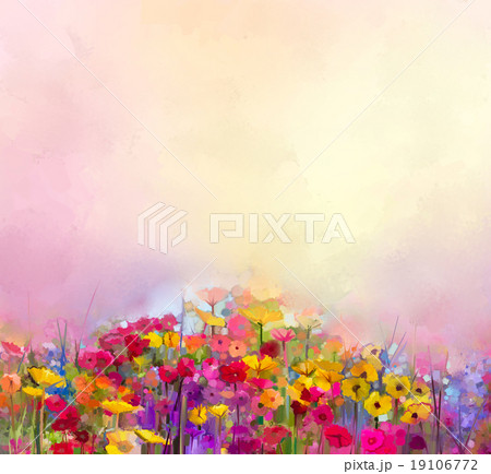 Oil painting of summer-spring flowers plant Oil painting of summer-spring flowers plant 19106772