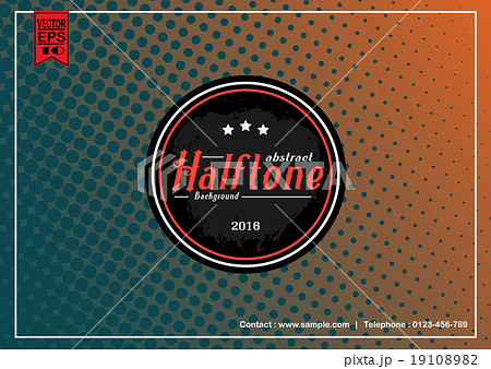 Abstract Halftone Patterns background with badge Abstract Halftone Patterns background with badge 19108982