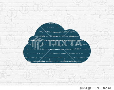 Cloud networking concept: Cloud on wall background 19110238