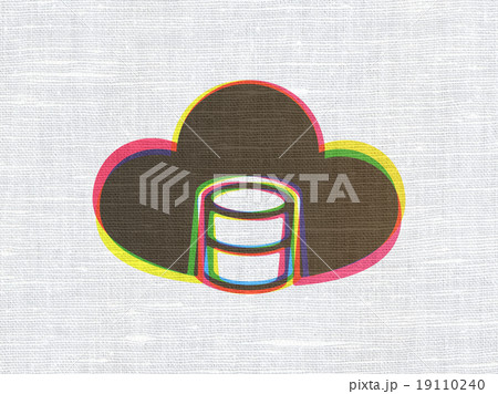 Cloud technology concept: Database With Cloud on Cloud technology concept: Database With Cloud on 19110240