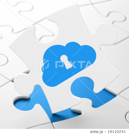 Cloud networking concept: Cloud With Keyhole on 19110241