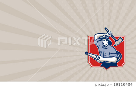 Business card Fireman Firefighter Wielding Axe 19110404
