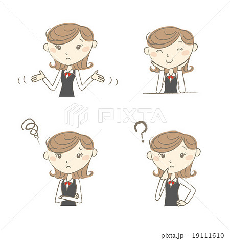 いろいろな表情とポーズをする制服の女性 19111610