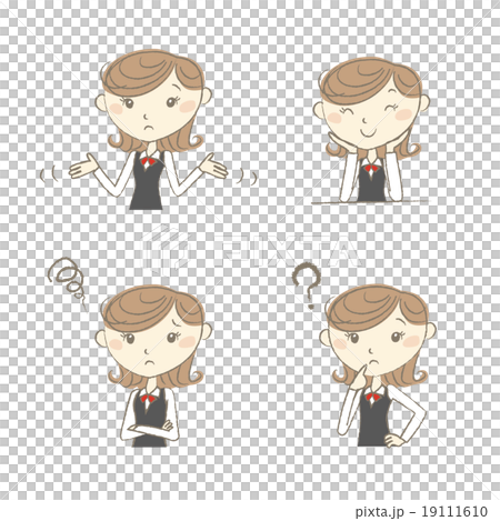 いろいろな表情とポーズをする制服の女性 19111610