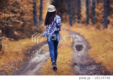 running girl forester in nature running girl forester in nature 19114746