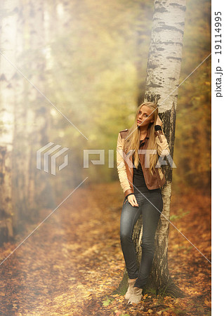 beautiful young girl in a magical forest, a mysterious fairy tale Halloween beautiful young girl in a magical forest, a mysterious fairy tale Halloween 19114995
