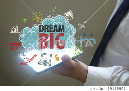 businessman show dream big  concept  19116901