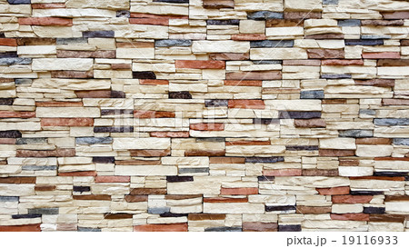 Background of  vintage color brick wall 19116933