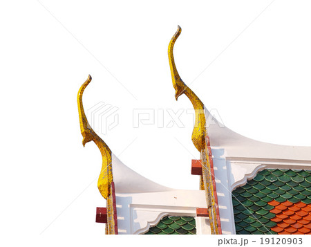 Thai temple roof top decoration on white background Thai temple roof top decoration on white background 19120903