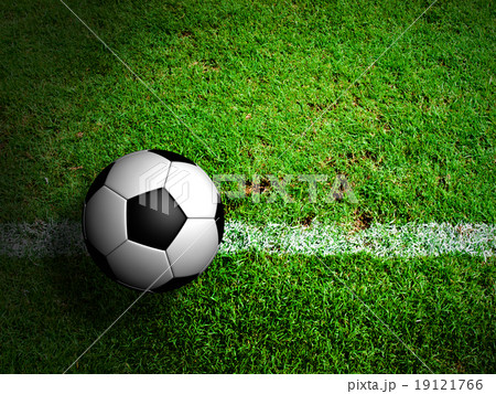 Football ( soccer ball ) in green grass field. Football ( soccer ball ) in green grass field. 19121766