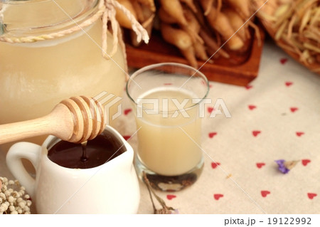 Galingale water and fresh galingale with honey. Galingale water and fresh galingale with honey. 19122992