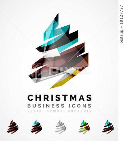 Set of abstract Christmas Tree Icons, business Set of abstract Christmas Tree Icons, business 19127737