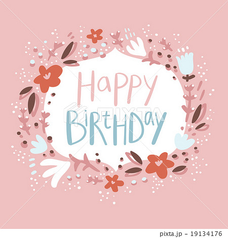 Pink floral birthday congratulation card 19134176