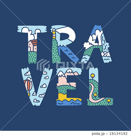 Travel lettering illustration 19134192