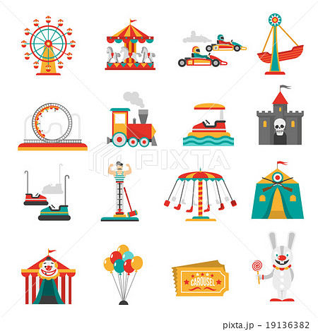 Amusement Park Iconsのイラスト素材