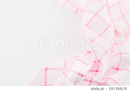 Pink Tablecloth textile on white background 19136629