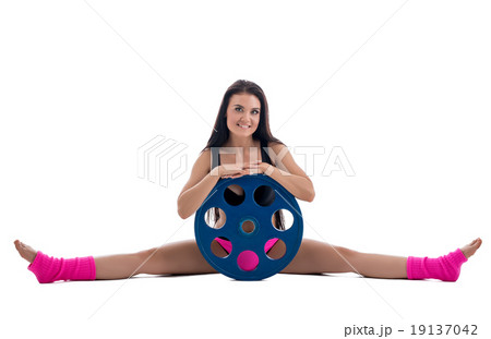 Strength and stretching. Smiling athlete posing Strength and stretching. Smiling athlete posing 19137042
