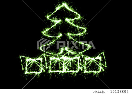 green Christmas tree and gifts made by sparkler green Christmas tree and gifts made by sparkler 19138392