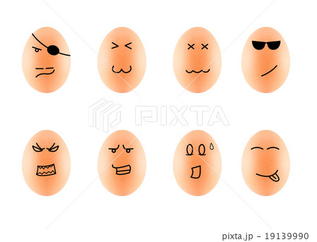 Funny Drawing Faces on Eggs in carton Funny Drawing Faces on Eggs in carton 19139990
