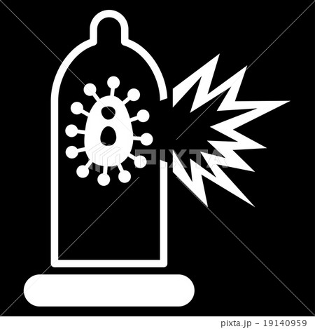 Damaged Condom With Virus Icon Damaged Condom With Virus Icon 19140959