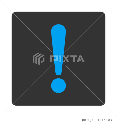 Exclamation Sign flat blue and gray colors rounded button 19141031