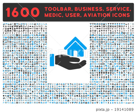 Real Estate Icon with Large Pictogram Collection Real Estate Icon with Large Pictogram Collection 19141089