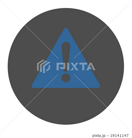 Warning flat cobalt and gray colors round button Warning flat cobalt and gray colors round button 19141147