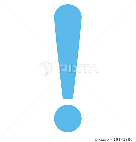 Exclamation Sign flat blue color icon 19141386