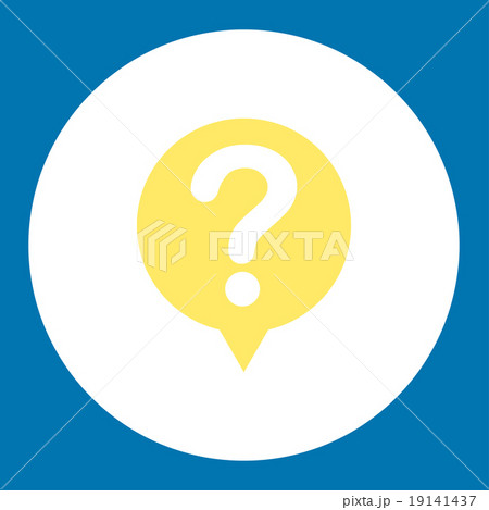 Status flat yellow and white colors round button 19141437