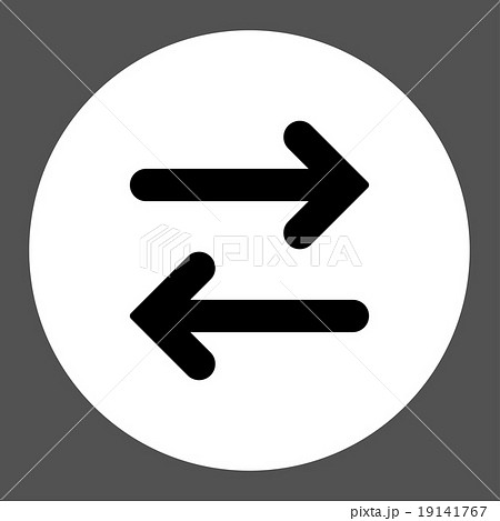 Flip Horizontal flat black and white colors round button 19141767