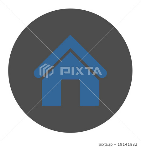 Home flat cobalt and gray colors round button 19141832